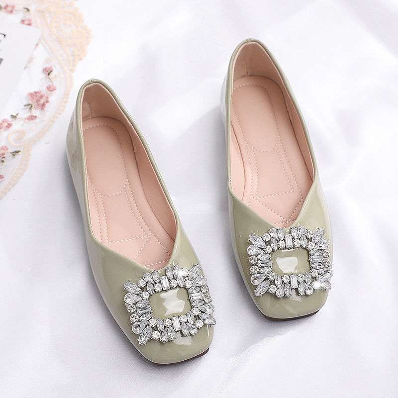 Large size women's shoes single shoes women's flat bottom versatile retro two wear foot cover lazy loafers grandma shoes four seasons bean shoes