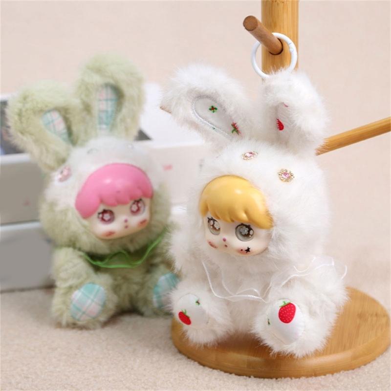 Cute Rabbit Plush Keychain Soft Vinyls Toy With PP Cotton Filling Key Chain For Bags And Car Decors 20cm Height