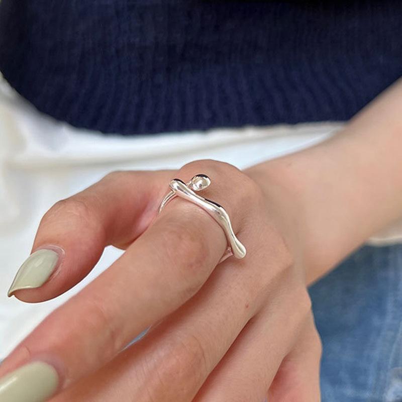 2023 Niche Design Minimalist Silver Open Line Ring for Women - Fashionable Index Finger Jewelry