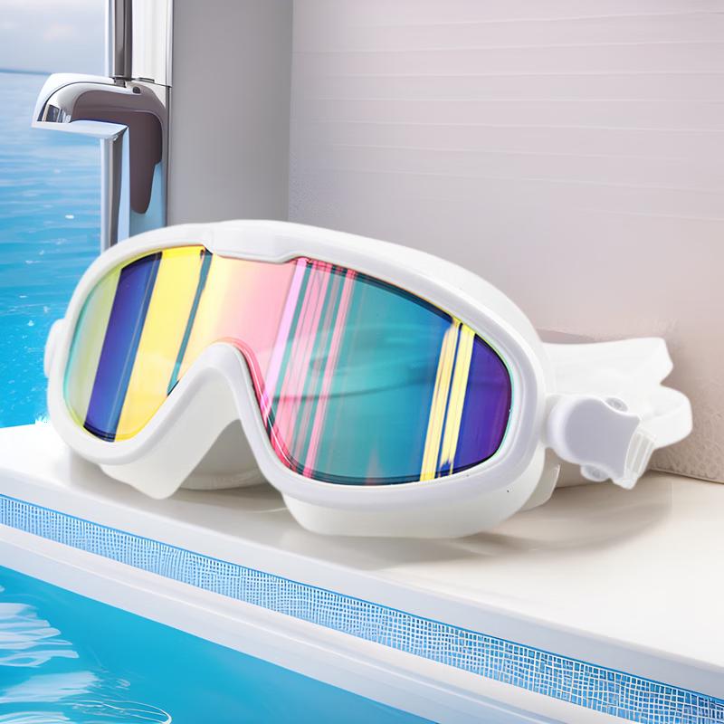 

WEZHO Adult Large Frame Electroplated Silicone Swimming Goggles
