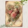 Metal Wall Art 8x12 Inch Vintage Flower Print Home Decor