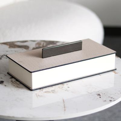 Modern Light Luxury Leather Storage Box Entrance Storage Ornaments Model Room Living Room Bedroom Leather Jewelry Box Decorations