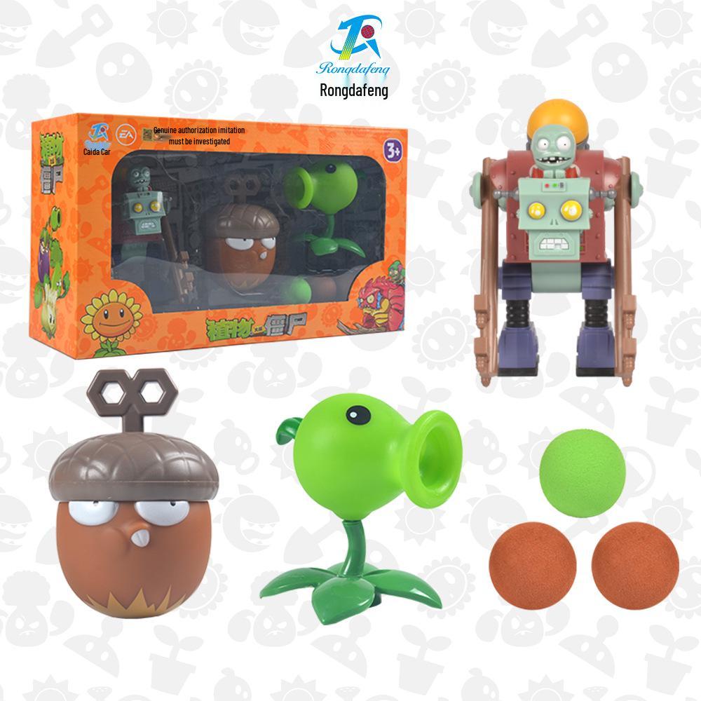 Plants vs. Zombies Egyptian Zombie Doctor and Triple Pea Pod Shooter Card Game Toy Set