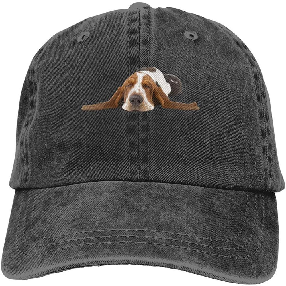 Denim Cap Basset Hound Dog Sleep Baseball Dad Cap Adjustable Classic Washed 100% Cotton Sports for Unisex Women Hat