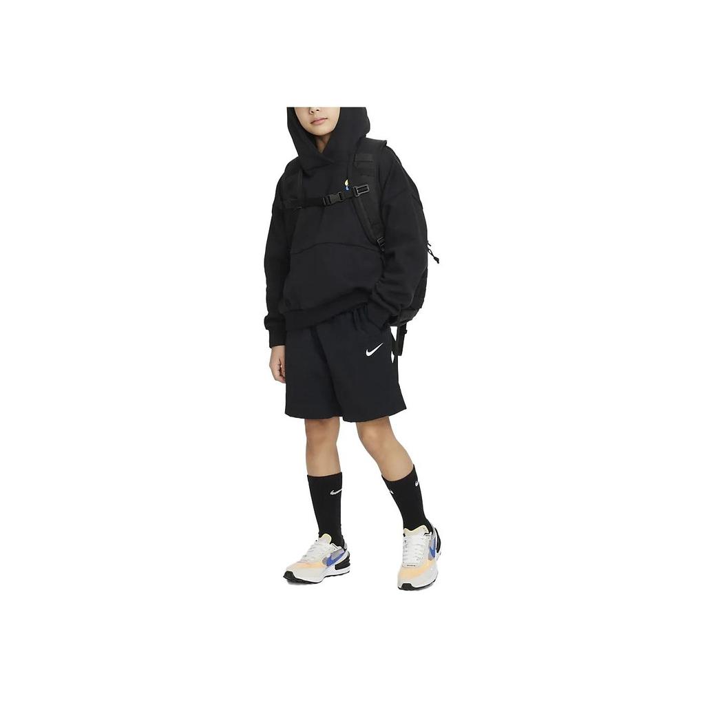 Nike Color Block Logo High Waist Drawstring Shorts Kids Shorts Black FB1327-010