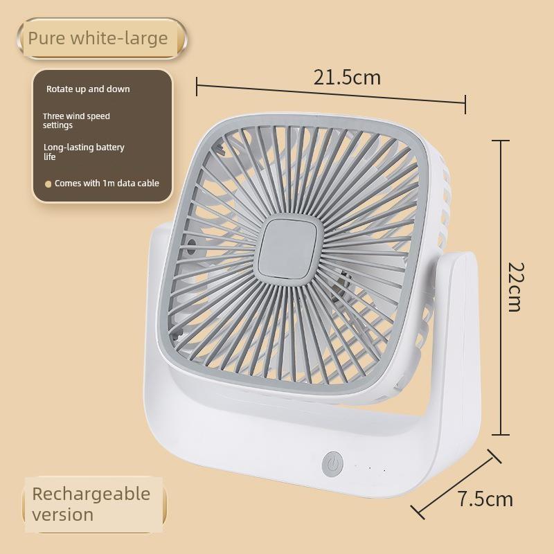 New Square-Shaped Desktop Fan, Compact Portable Fan, Mini Fan with Long-Lasting Battery Life, Desktop Fan
