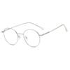 New flat mirror frame popular metal small round frame optical anti-blue light glasses decorative kick-off college style