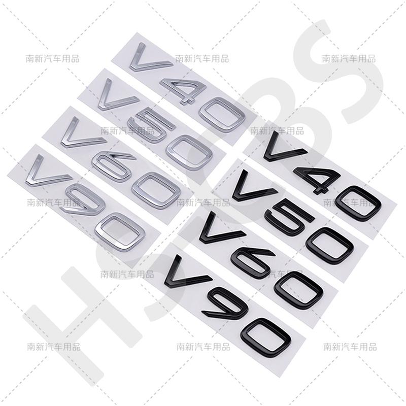 Gloosy V40 V50 V60 V90 Emblem Trunk Label Car Stickers For Volvo Accessories Rear Trunk Logo Displacement Decal Car Styling