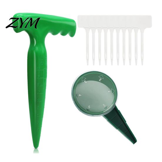 Flower Bed Planting Tool Seeds Dispenser, Handheld Garden Seeder Sower with 5 Dial Settings, Ergonomic Plastic Gardening Hand Tools Dibber,