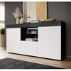 Sefora Cabinet | W 135 X H 73 X D 34 Cm | Matte Melamine Furniture with LED Lighting | Black and White Color