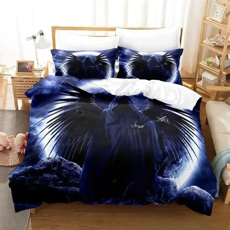 Dark Grim Reaper Bedding SetDuvet Cover Comforter Bed Set Quilt Cover PillowcaseKing Queen Twin Size Boys Girls Adult