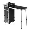 Professional Makeup Train Case Aluminum Cosmetic Case, Workbench With Supporting Legs, Rolling Makeup Case Extra Large Trolley Makeup Travel