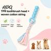 Soft TPR Rubber Dog Toys Spiky Chew Toy with Cotton Rope Pet Molar Stick Toy Interactive Puppy Chewing for Gums Small Medium Dogs Teeth Cleaning