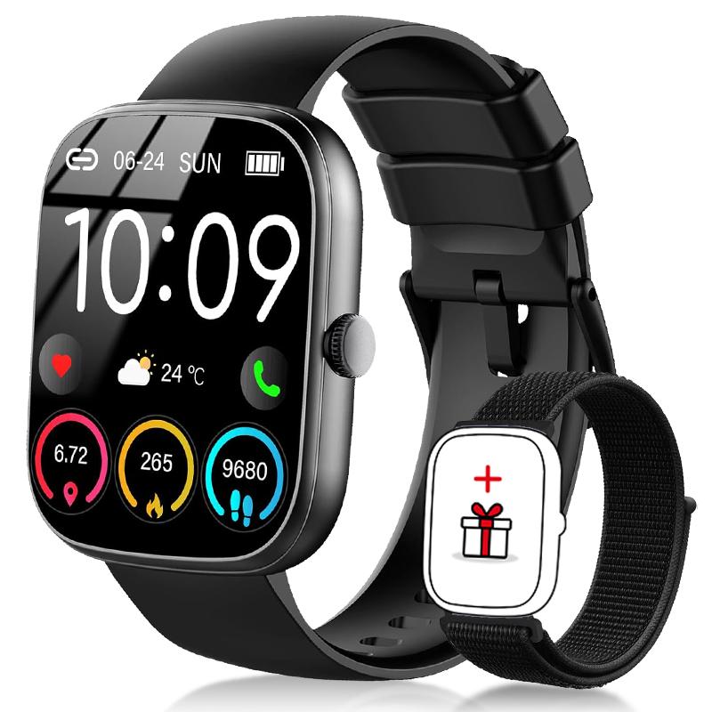 Smart Watch For Android iOS 1.96" Smartwatch Answer Make Call Waterproof Sports Fitness Tracker Heart Rate Sleep Monitoring