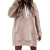 Women's Solid Colour Fashion Comfortable Hooded Mid-Length Long Sleeve Sweatshirt
