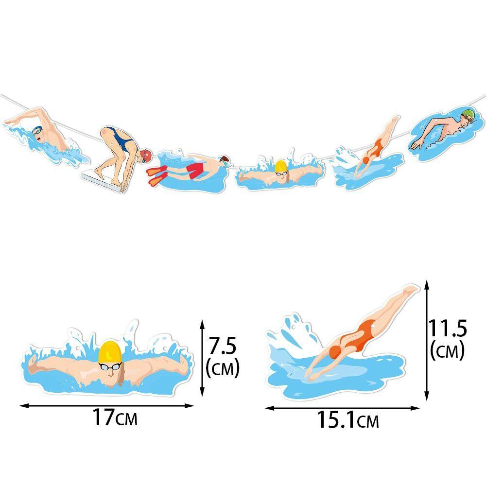 Swim-Themed Birthday Party Decoration Set: Cake Topper, Banner, and Pool Party Decorations