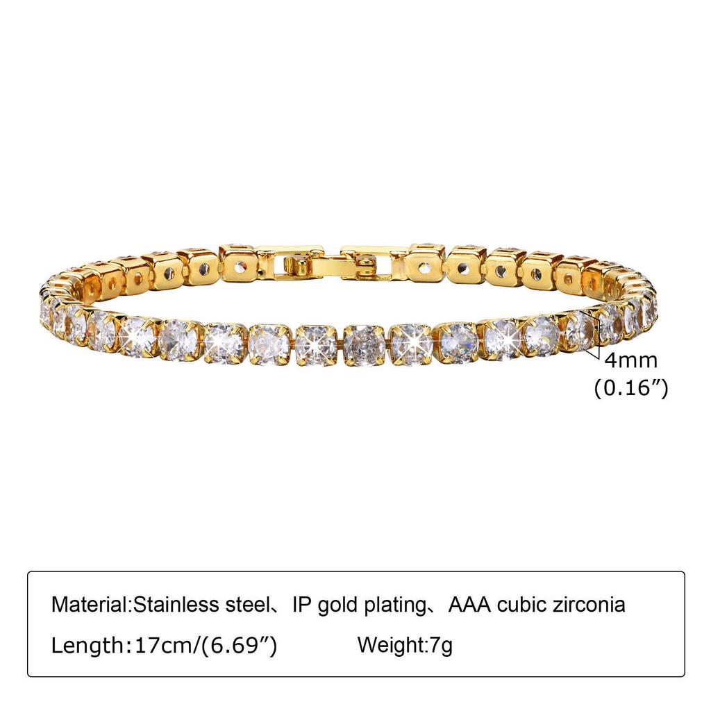 Elegant Pearl Cubic Zirconia Bracelets for Women, Stainless Steel Stackable Bracelet Chunky Jewelry