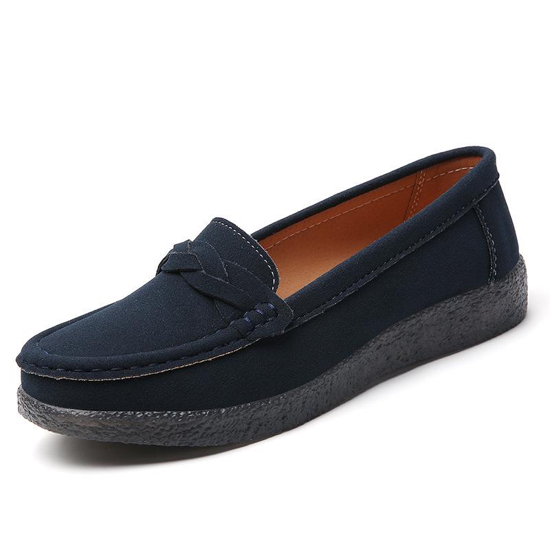 Cowhide Mother Shoes Large Size Medium and Old Casual Women's Single Shoes One Pedal Soft-soled Doudou Shoes Women
