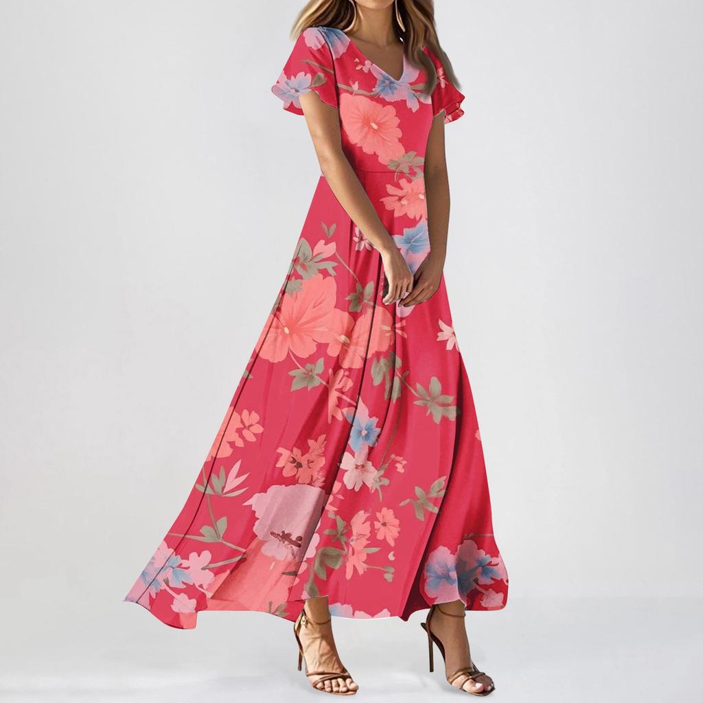 Women's Fashion Casual Floral Print Dress