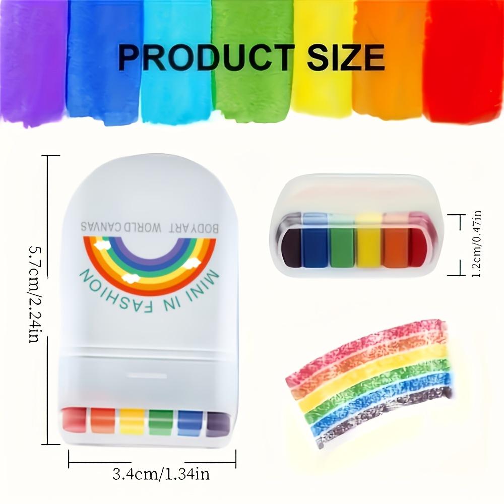 6 Colori Arcobaleno Pennarello Crayon Pittura Viso Corpo Pittura a Ventaglio Fluorescente per Festival Sportivi