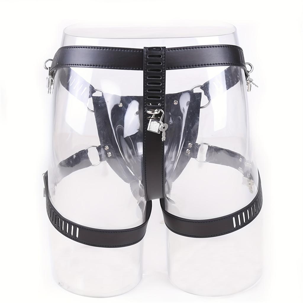 1ks BDSM pánský pás cudnosti kožené omezovače penisu klec s klíčem a zámkem BDSM sexy bondage kalhotky tanga pro gay erotické kostýmy sexuální hračka