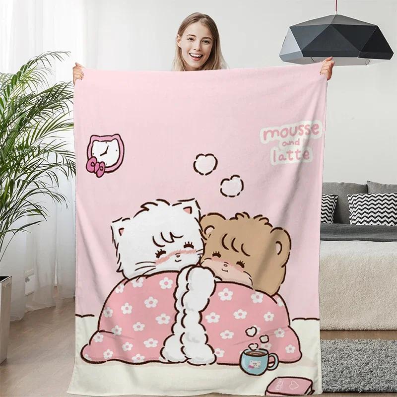 Fleece Blanket Sofa M-Mikkos Cute Warm Knee Bed Camping Custom Nap Fluffy Soft Blankets for Winter King Size Microfiber Bedding