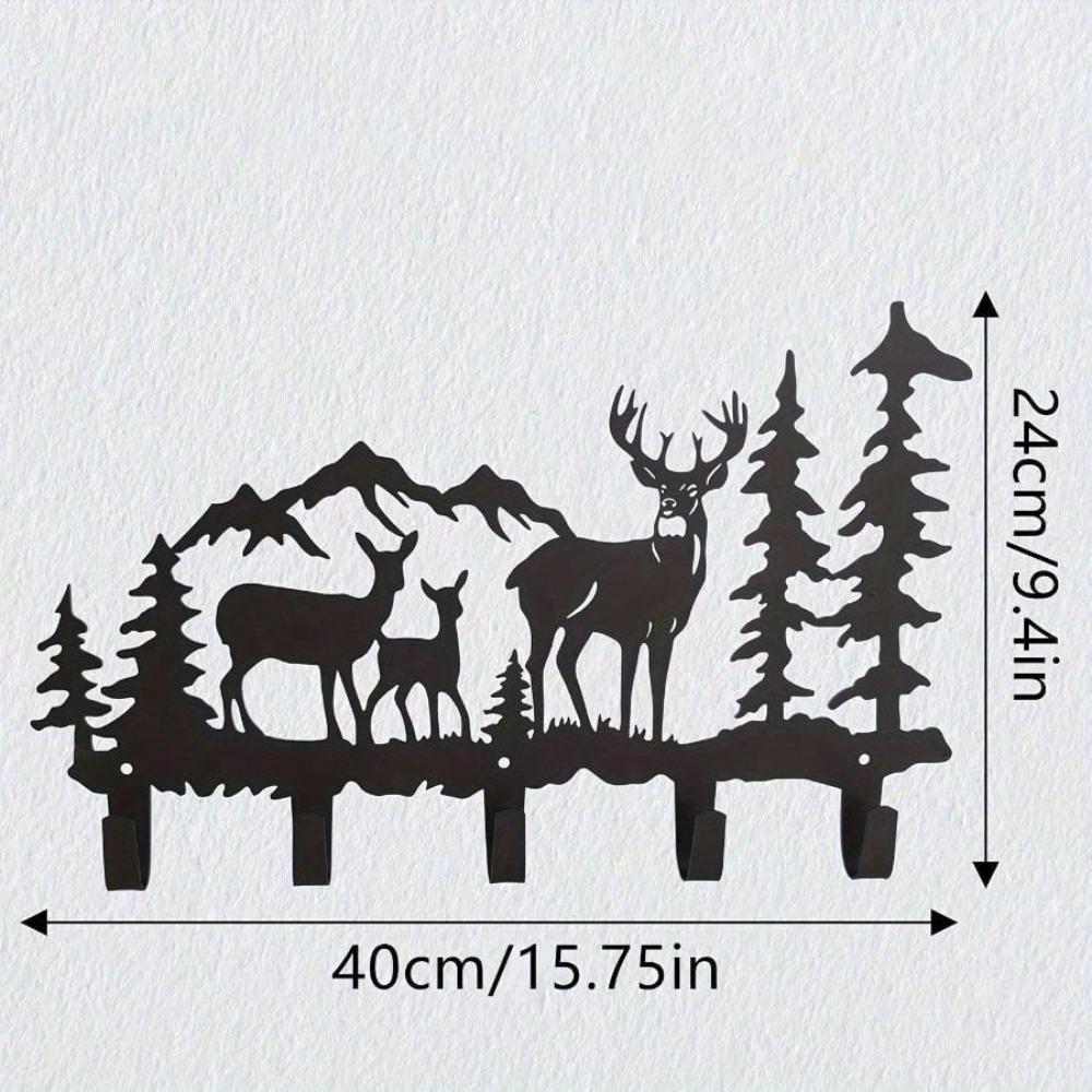Wall Mounted Deer Antler Rack Coat Key Hat Hanger Rustic Entryway Storage Organizer Home Decor