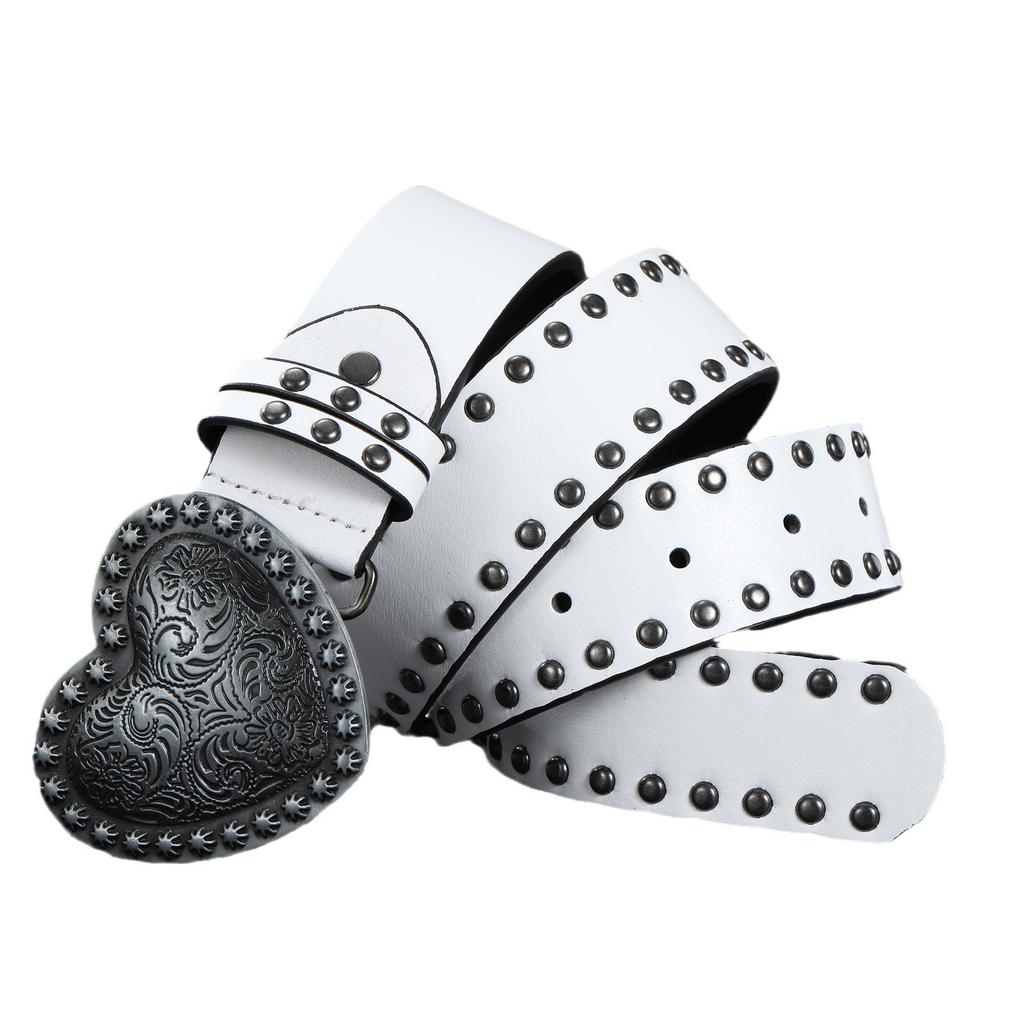 American Retro Love Belt Rivet Belt Decorative Punk Waist Spice Girl Personality Belt