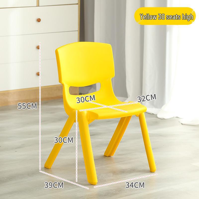 Kinder Kunststoff Rückenlehnen Stuhl und Tisch Set - Kindergarten Lernstuhl, Verdickter Kleiner Hocker für Kinder