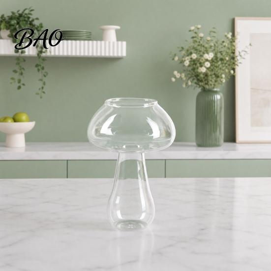 Fruit Tea Cup Mushroom Cocktail Glass Cup, Creative Clear Wine Glasses, Borosilicate Cute Coffee Cups, Novelty Drinkware Bar KTV Tool Sparkling Drink