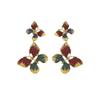 Retro-style double butterfly drop earrings for women elegant ear studs