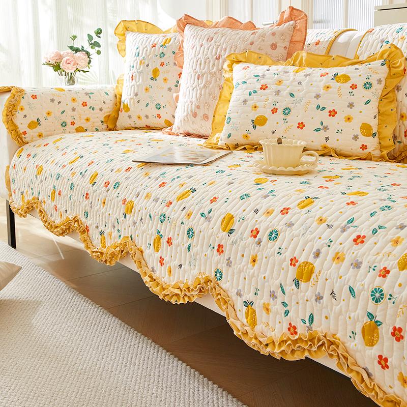 Simple and Light Luxury Sofa Cushion Four-Season Cotton Art Non-Slip Cotton Seat Cushions Universal Modern Sofa Cover Towel Cover
