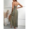 Ärmelloses Maxikleid mit Reißverschluss und Sommer-Blumenprint für Damen-Bademode