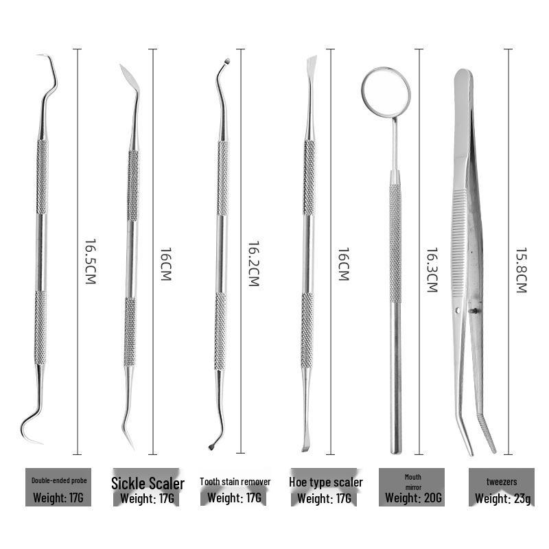 Stainless Steel 6-Piece Oral Care Set: Teeth Cleaning & Tartar Removal Tools