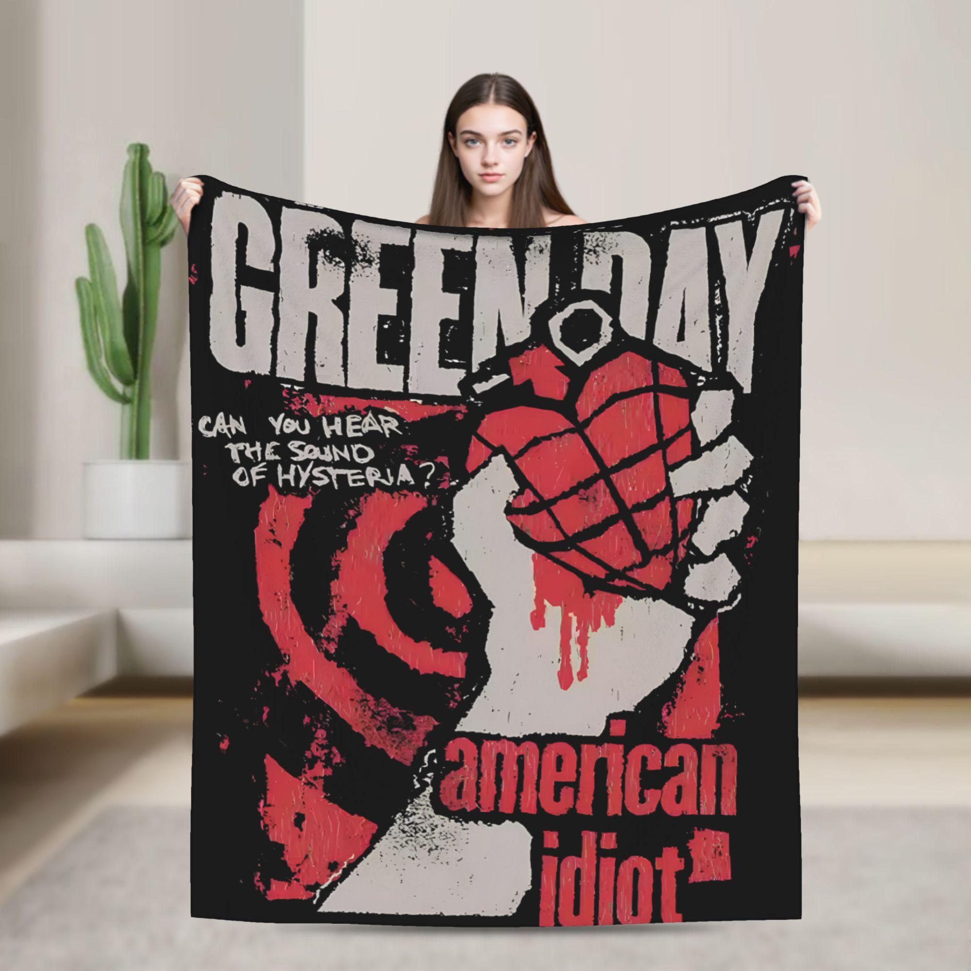 

Green Days Punk Blanket American Idiot Albuum Flannel Awesome Breathable Throw Blankets for Home Decoration 200x150cm 80x60in