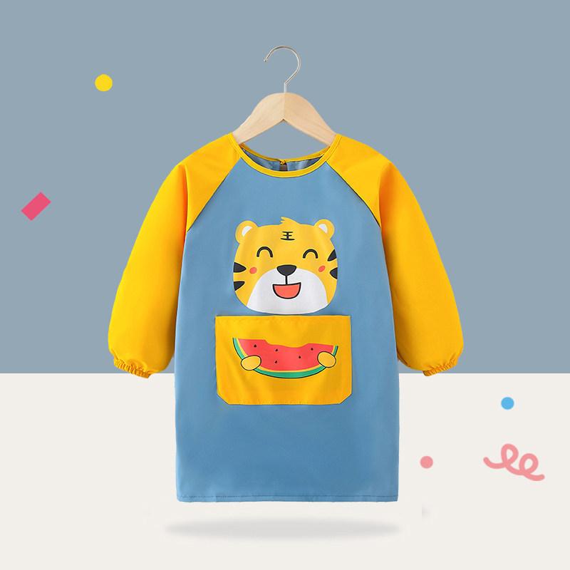 Painting Apron Double Layer Waterproof Painting Coat School with Pockets Painting Gown Children 6~8 Years Craft Apron Painting