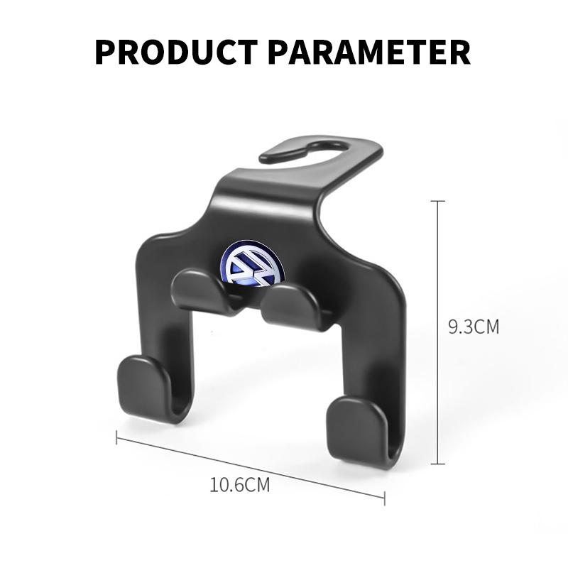 Car Stickers Double Head Hook Car Rear Seat Hanging Storage Holder Organizer For Volkswagen Tharu R T5 GTI Tiguan Passat R-Line
