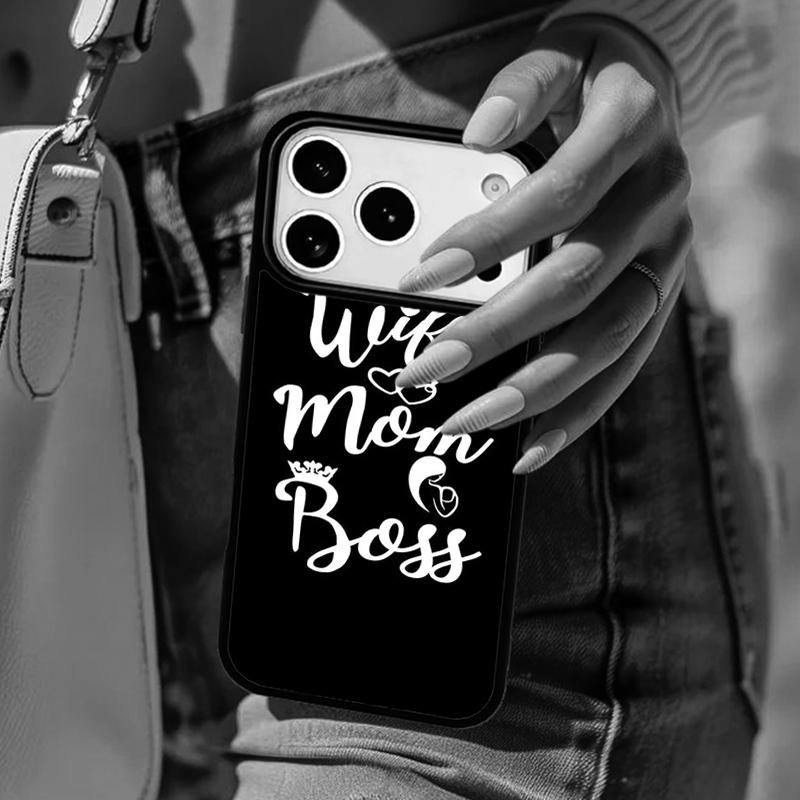 Wife Mom Boss Funny Phone Case For iPhone 17 Air 14 15 13 12 Max Cover For Apple 16e 11 Pro Max Plus Coque