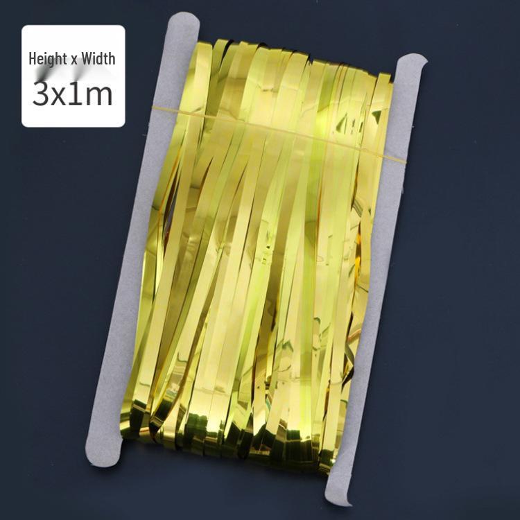 2x1m Gold Tinsel Fringe Curtain for Parties, Weddings & Photos