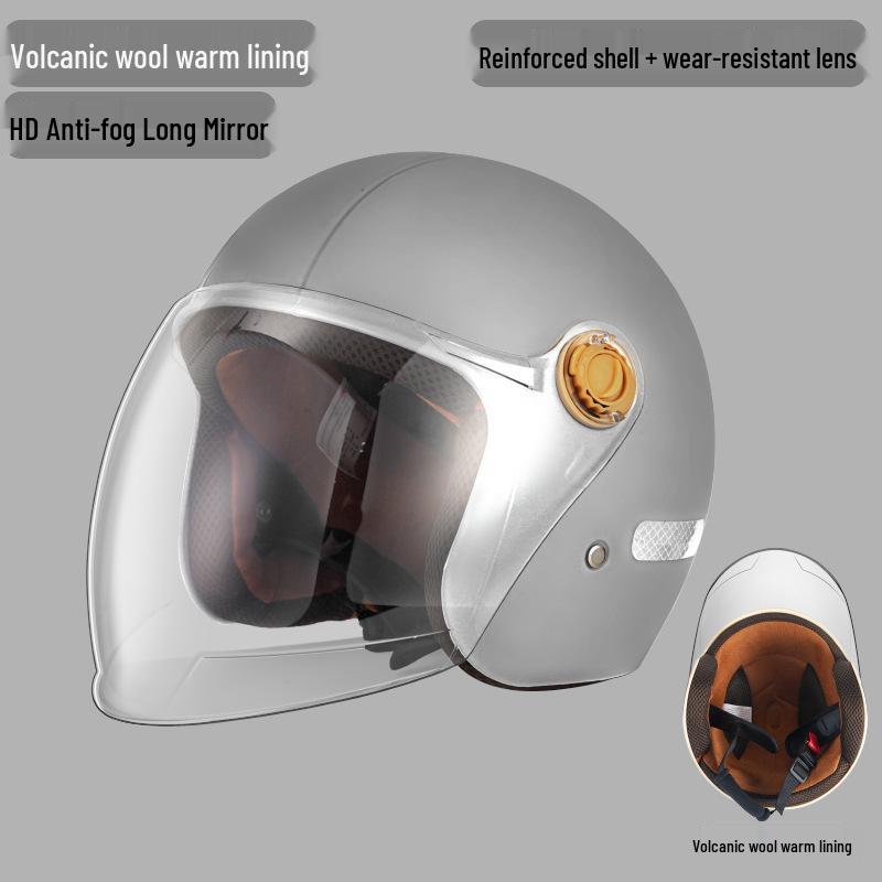 

2025 Unisex Windproof Warm Anti-Fog Certified Electric Vehicle Helmet сірий колір