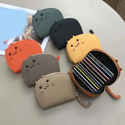 Cartoon Cat Shaped Design Wallet Women's Multi-card Slots Holder Cute Fashion Faux Leather Coin Purse Creative ID Card Holder