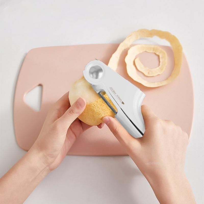 4-In-1 Garlic Mincer Crusher Slicer, Can Opener & Peeler,Multifunction Garlic Press Crusher Handheld Ginger Mincer Tool