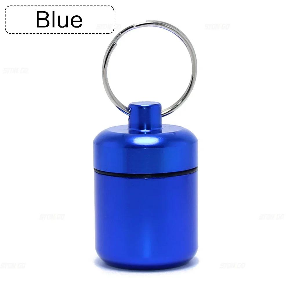 Aluminium Pillen Schlüsselanhänger Halter Kleine Pillendose Wasserdichter Organizer Stonego Tragbarer Pillenhalter Schlüsselanhänger