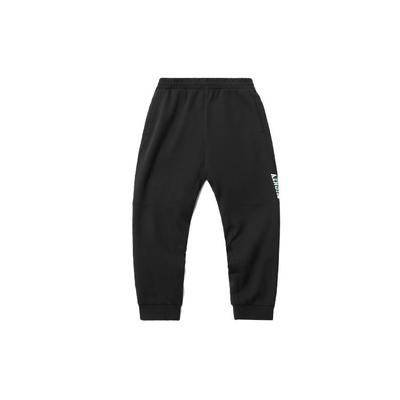 Li Ning X Disney Collaboration Sports Fashion Series Letter Print Knitted Cuffed Sweatpants Men Bottoms Black AKLR189-1