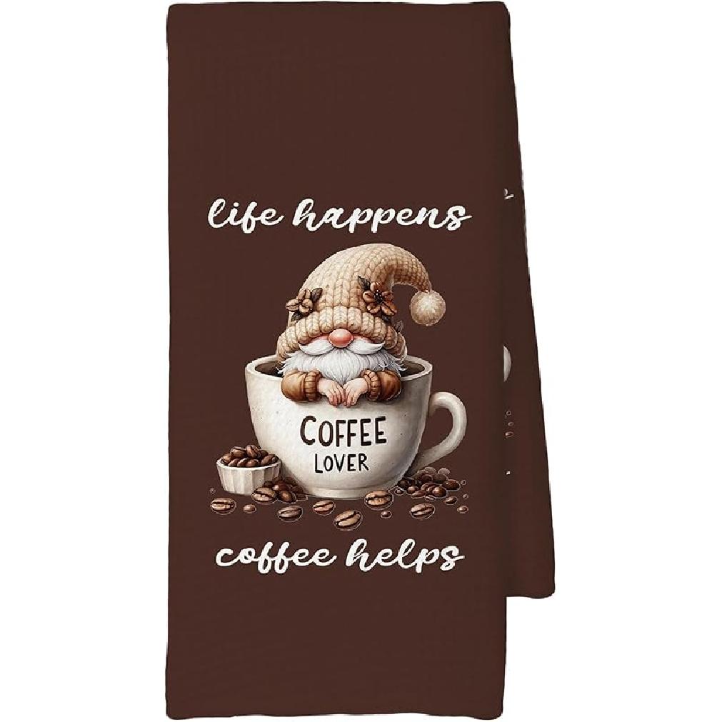 Coffee Kitchen Towels, Coffee-themed Gifts for Women Men Girls, Bar Decor Accessories, 16x24 Inch