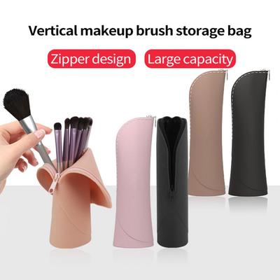Waterproof Makeup Bag Makeup Brush Bag Waterproof Silicone Makeup Brush Organizer with Zipper Closure for Home for Brushes