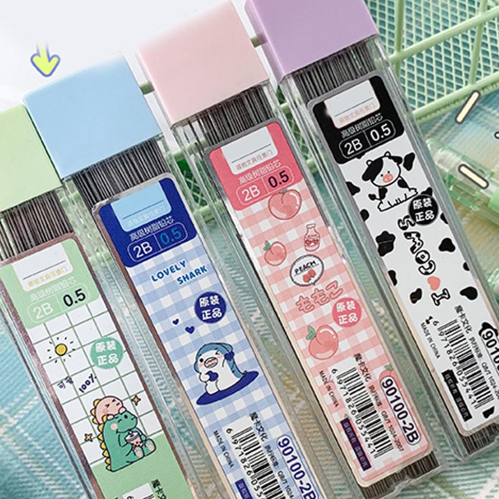 4 יחידות עיפרון אוטומטי עם מילויים 0.5 מ"מ, עיפרון מכני, עיפרון לציור עם מחק קטן לציור ושרטוט