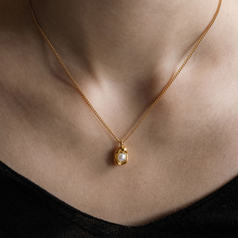 HAS HON014 Antique Pearl pendant Necklace