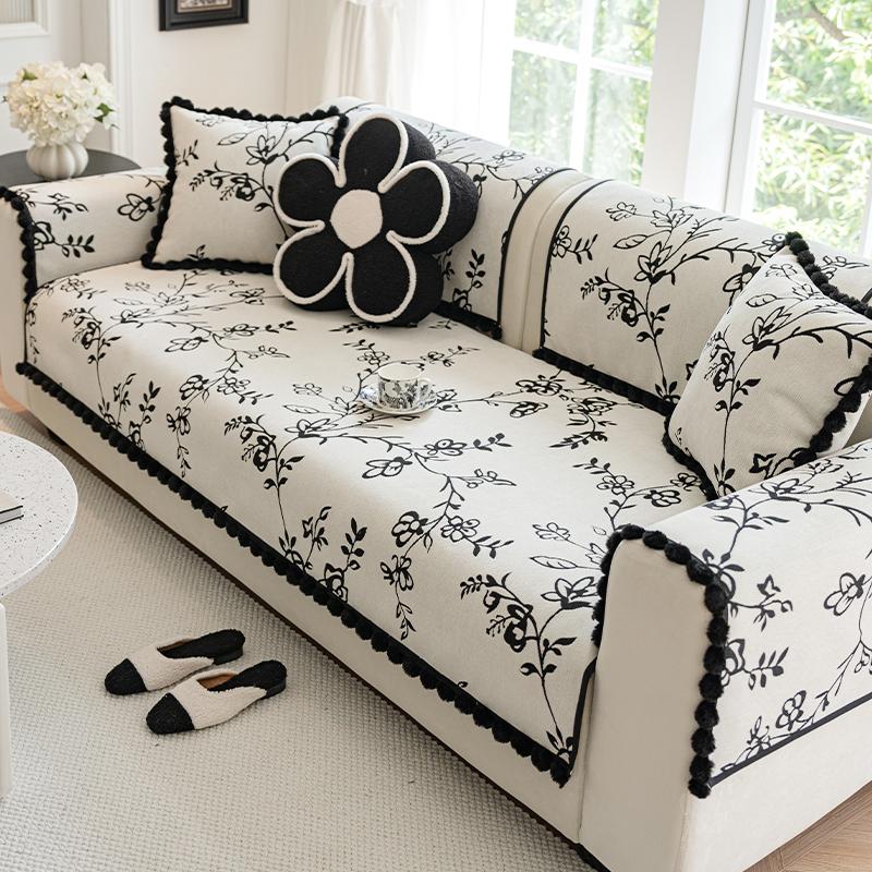French Sofa Cushion Chenille Sofa Towels Are Universal All Year Round Jacquard Anti Slip Sofas Cover Dustproof for Household Use