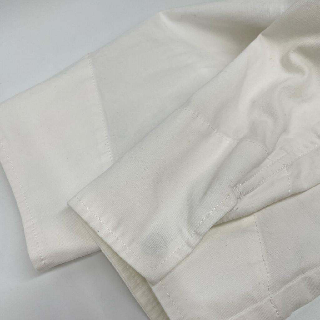 Munich White Stretch Cotton Pique Bag Flared Blouson Jacket S whiteUsed